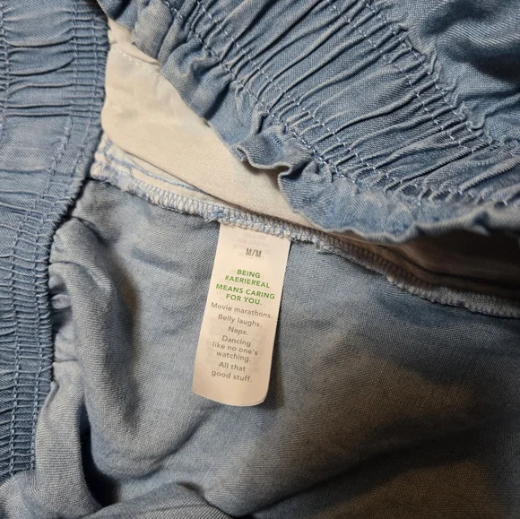 Aerie Chambray Medium Blue Pull On Shorts - Picture 11 of 12